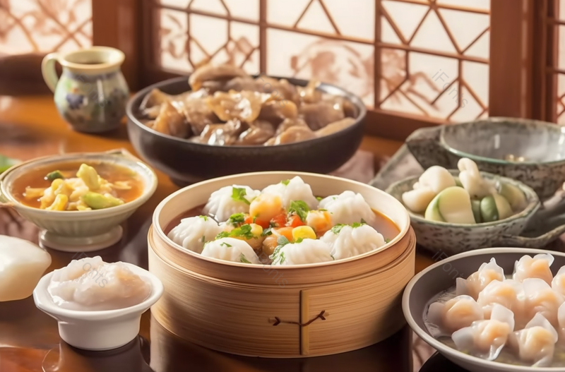 丰富的中式营养早餐包子,高清,摄影图,摄影图片,图片大全,摄影图免费下载